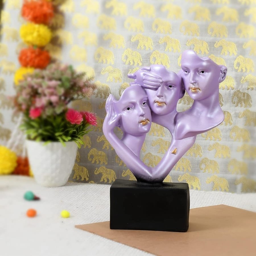 Resin 3 Face Statue