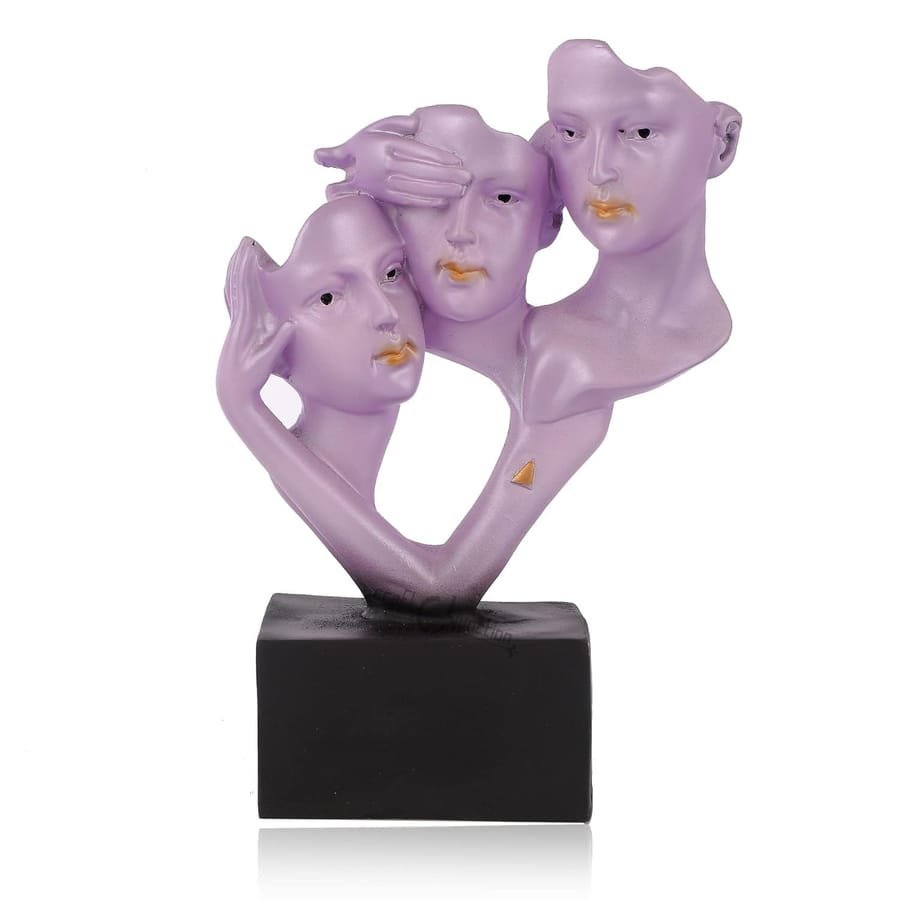 Resin 3 Face Statue photo 2