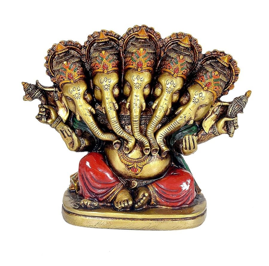 Resin Panchmukhi Ganesh Statue photo 2