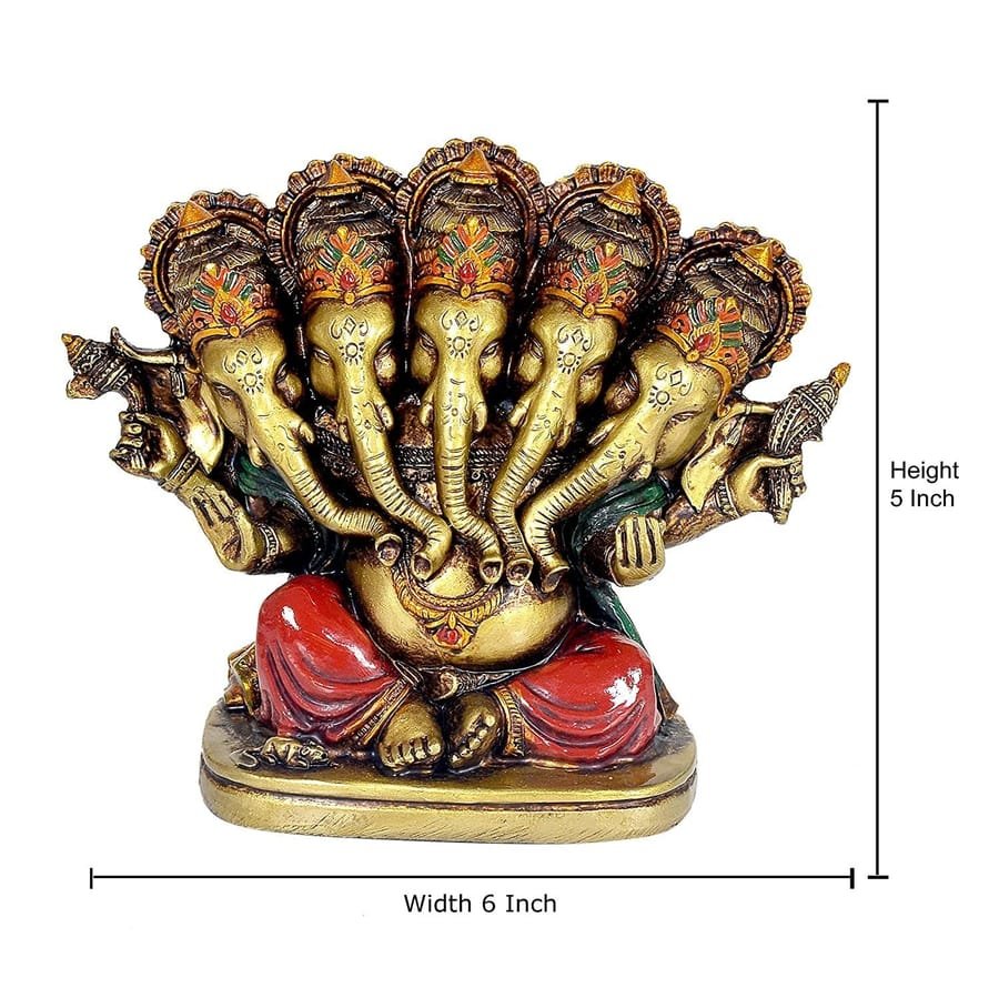 Resin Panchmukhi Ganesh Statue photo 3