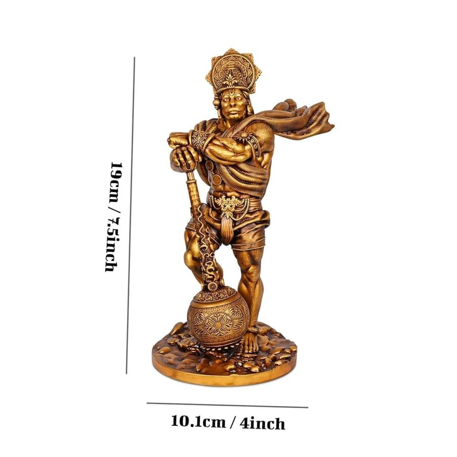 Gold Bahuwali Hanuman Statue photo 2