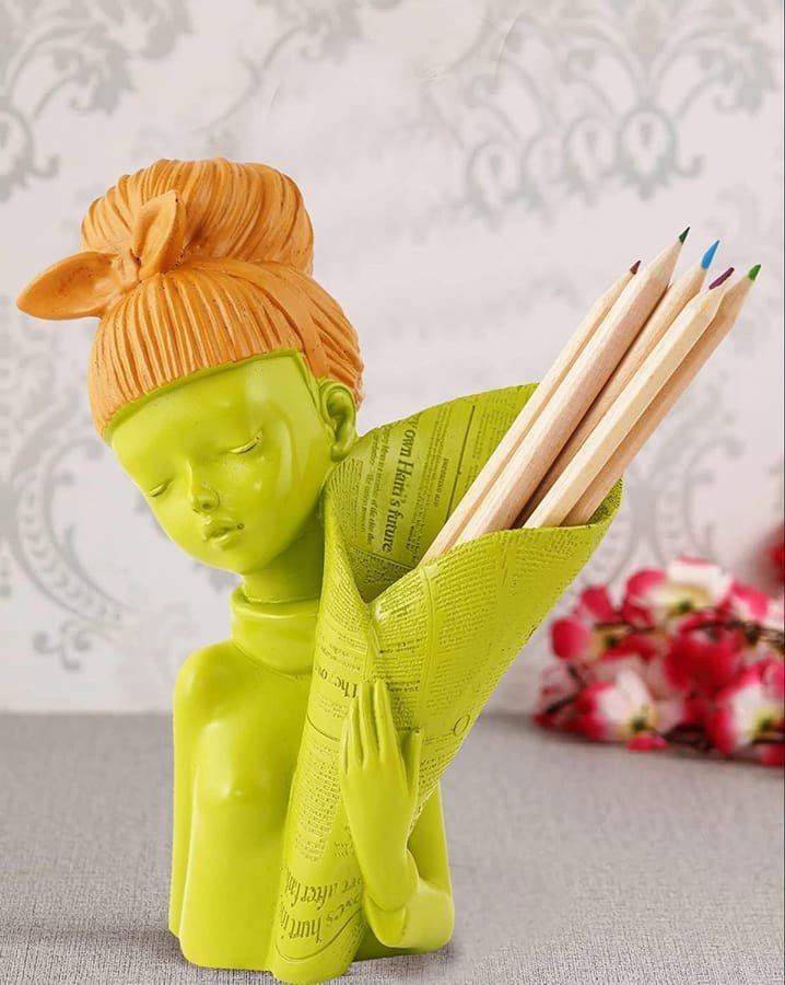 Resin Showpiece Basket Girl