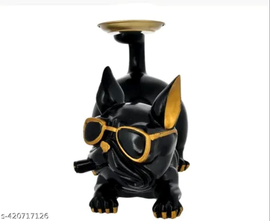 Sutta Dog Platter Resin Statue photo 3
