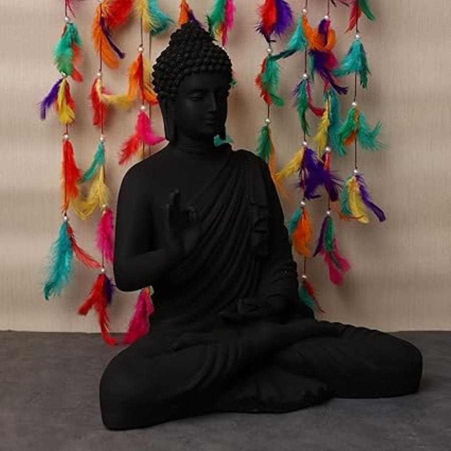 SMD Black Resin Buddha Statue photo 2