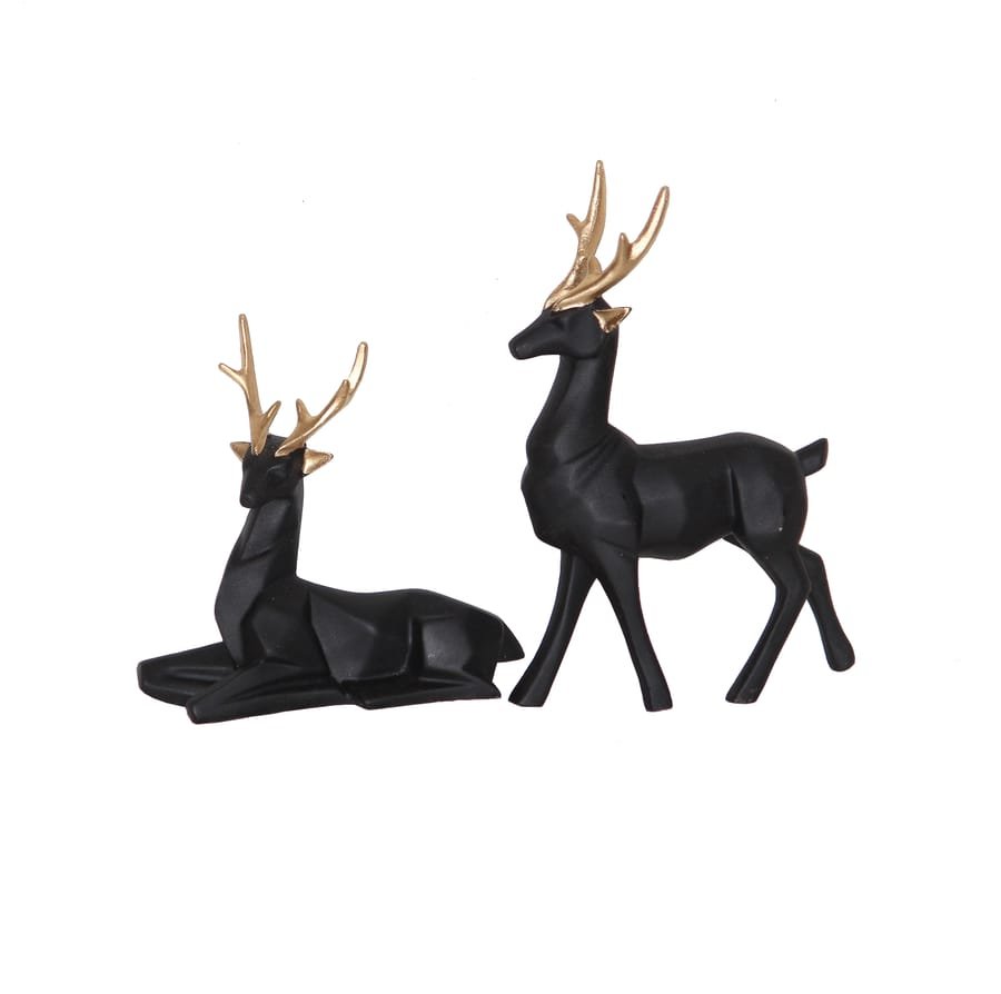 Handicraft Resin So of 2 Black Deer Showpiece for home decor Corporate Gifts, Wedding Gifts photo 5