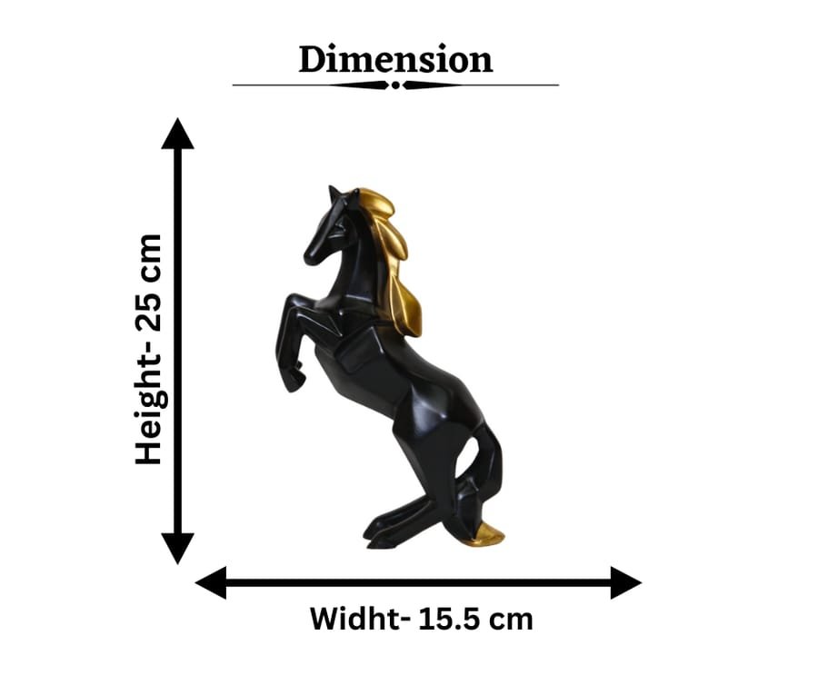Polyresin Black Jumping Horse Statue For Table Decor Manufacturer And Wholesaler photo 2