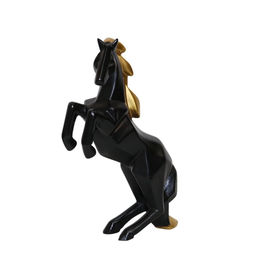 Polyresin Black Jumping Horse Statue For Table Decor Manufacturer And Wholesaler photo 3
