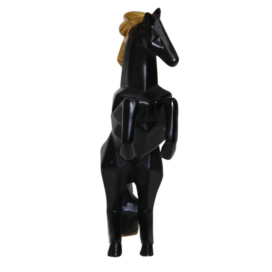 Polyresin Black Jumping Horse Statue For Table Decor Manufacturer And Wholesaler photo 4