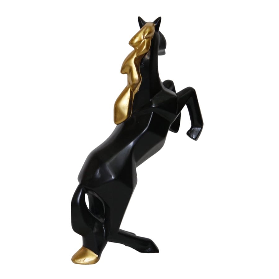 Polyresin Black Jumping Horse Statue For Table Decor Manufacturer And Wholesaler photo 5
