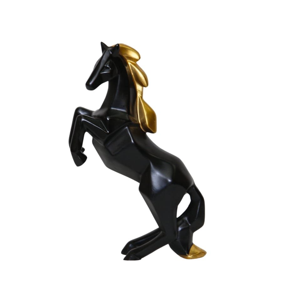Polyresin Black Jumping Horse Statue For Table Decor Manufacturer And Wholesaler photo 7
