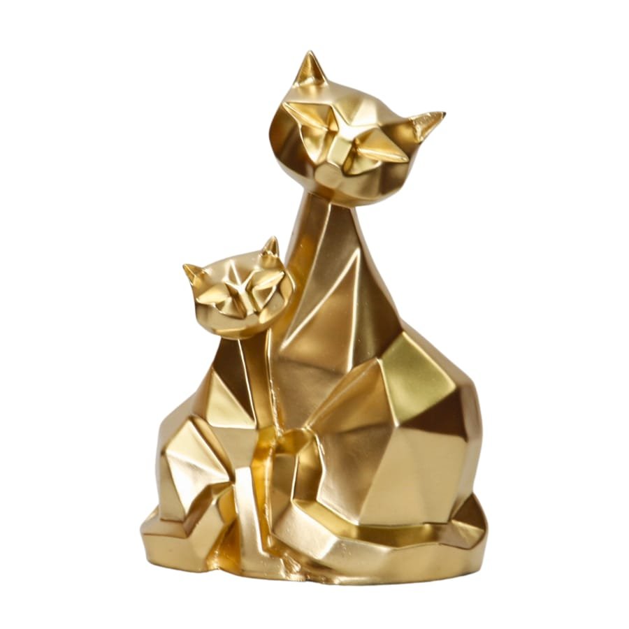 Handicraft Resin Golden Big Pair of Cat Showpiece fo home decor Corporate Gifts, Wedding Gifts photo 2