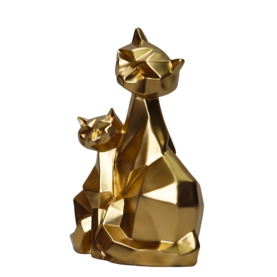Handicraft Resin Golden Big Pair of Cat Showpiece fo home decor Corporate Gifts, Wedding Gifts photo 3