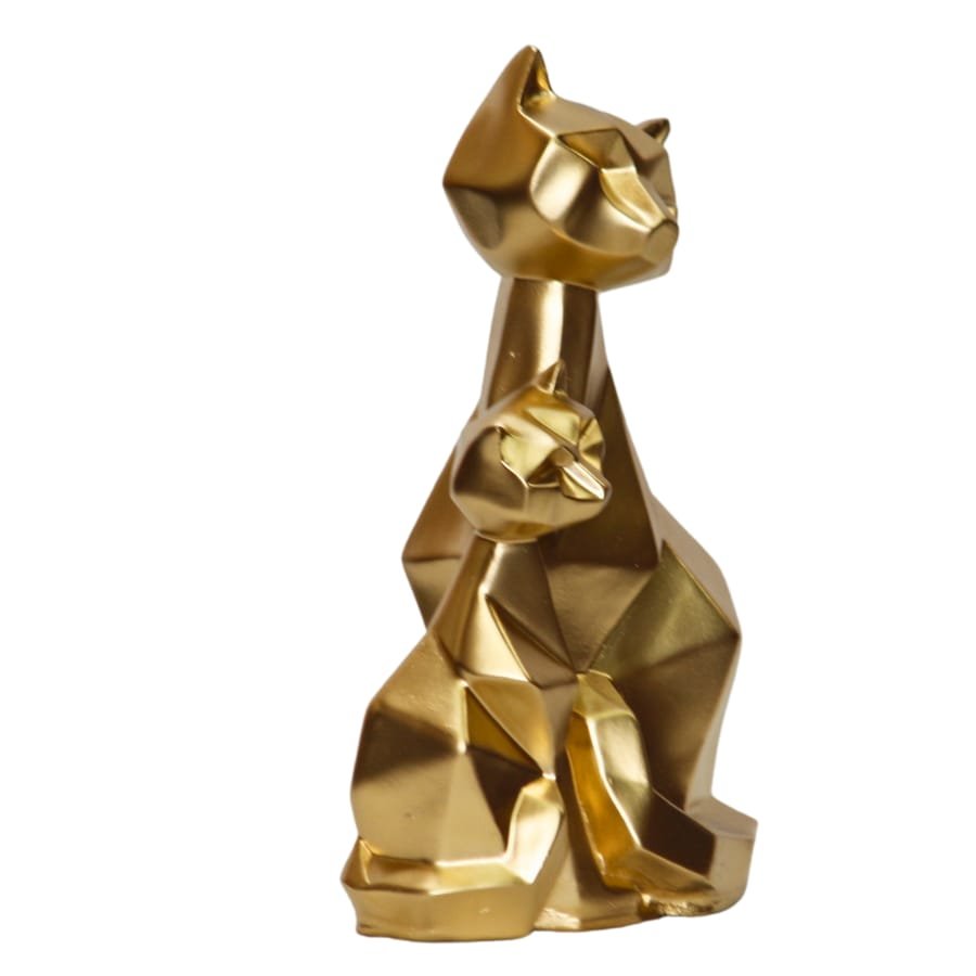 Handicraft Resin Golden Big Pair of Cat Showpiece fo home decor Corporate Gifts, Wedding Gifts photo 4