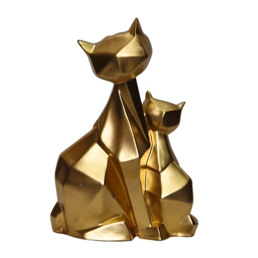 Handicraft Resin Golden Big Pair of Cat Showpiece fo home decor Corporate Gifts, Wedding Gifts photo 5
