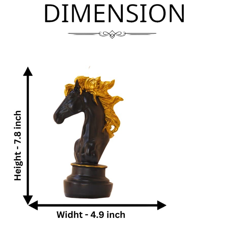 Gold And Black Shaded Horse Polyresin Statue Corporate Gifts, Wedding Gifts photo 2
