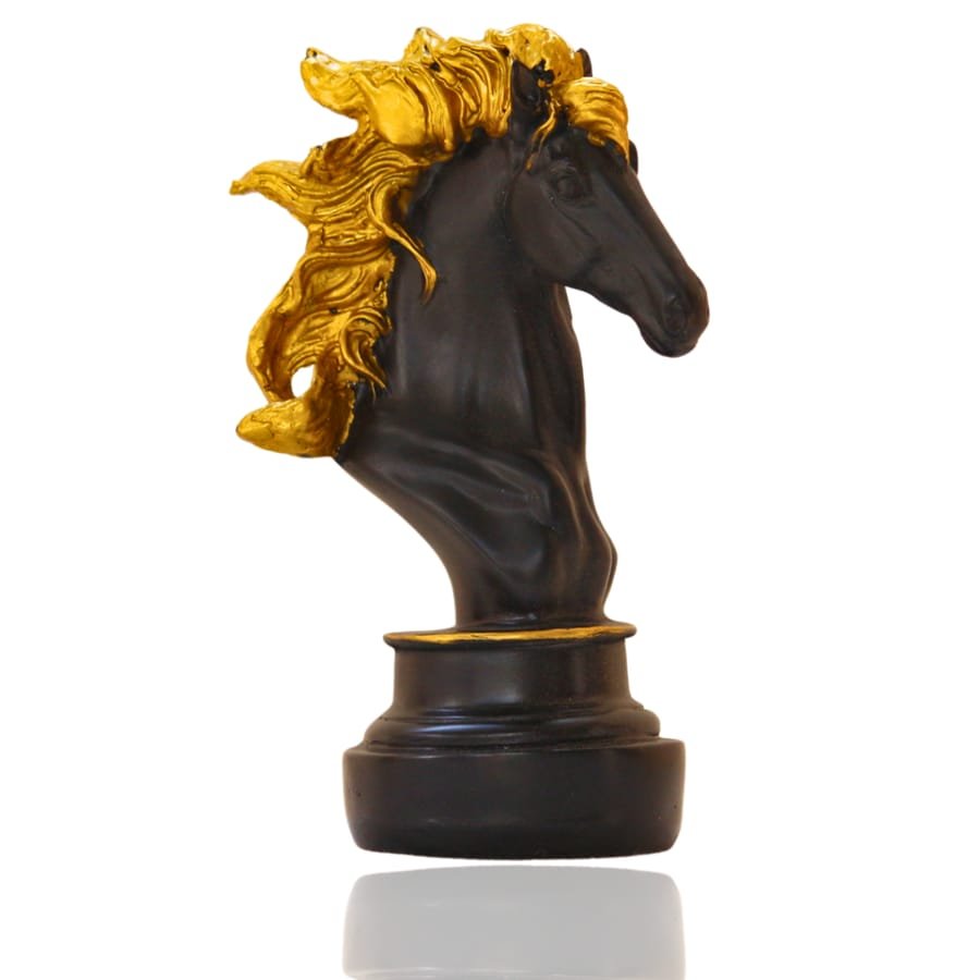 Gold And Black Shaded Horse Polyresin Statue Corporate Gifts, Wedding Gifts photo 3