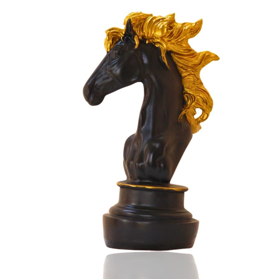 Gold And Black Shaded Horse Polyresin Statue Corporate Gifts, Wedding Gifts photo 4