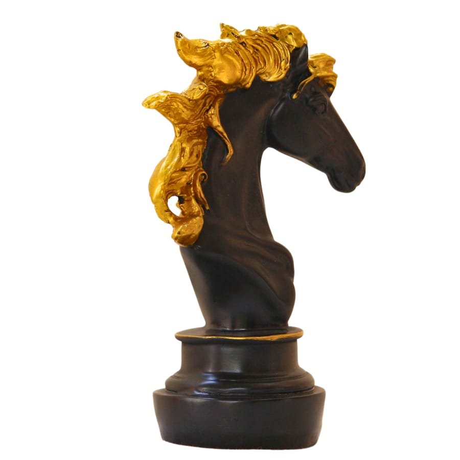 Gold And Black Shaded Horse Polyresin Statue Corporate Gifts, Wedding Gifts photo 5