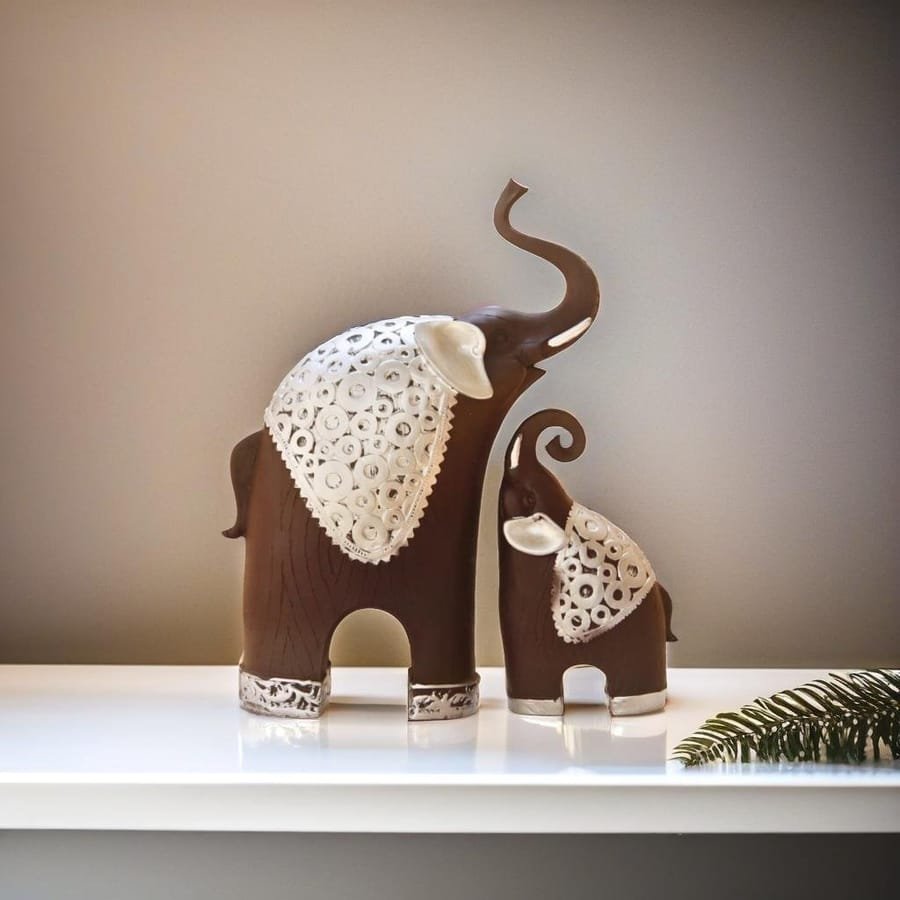 Pair Of Resin Elephants Statue Corporate Gifts, Wedding Gifts