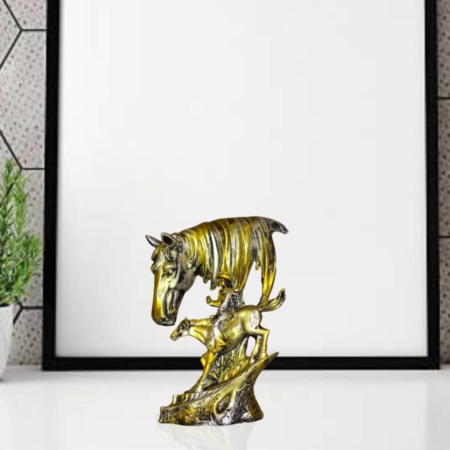 Cowboy with Horse Statues
