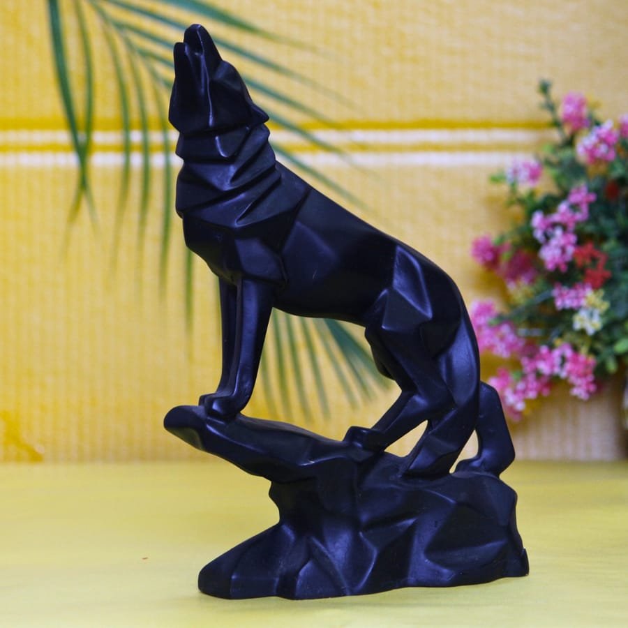 Handicraft Resin Black Fox Animal Showpiece for home decor Corporate Gifts, Wedding Gifts