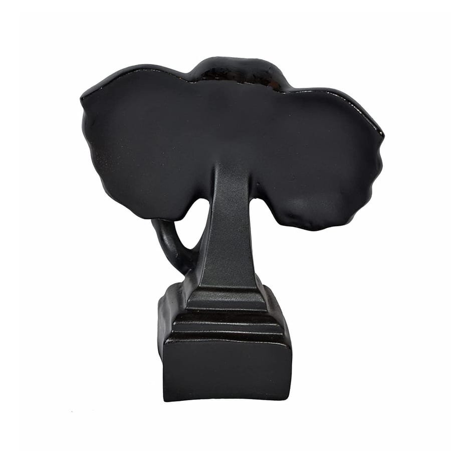 Polyresin Black Elephant Face On Base Statue, Home Decor Manufacturer And Wholesaler photo 3
