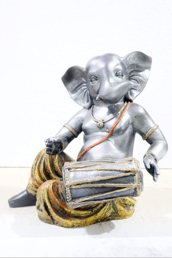 Big Dholak Ganesh Resin Statue photo 2