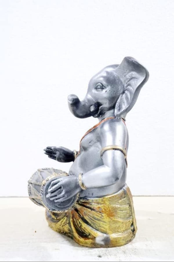 Big Dholak Ganesh Resin Statue photo 3