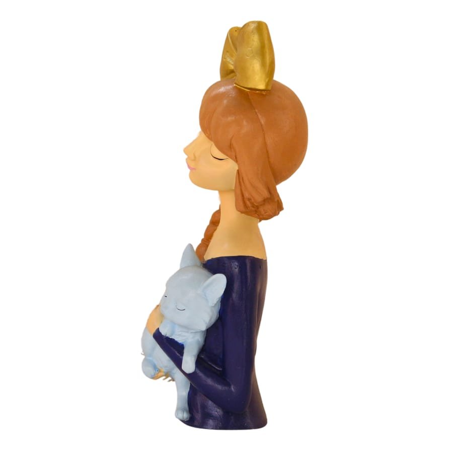 Resin Girl With Cat Showpiece Corporate Gifts, Wedding Gifts photo 5