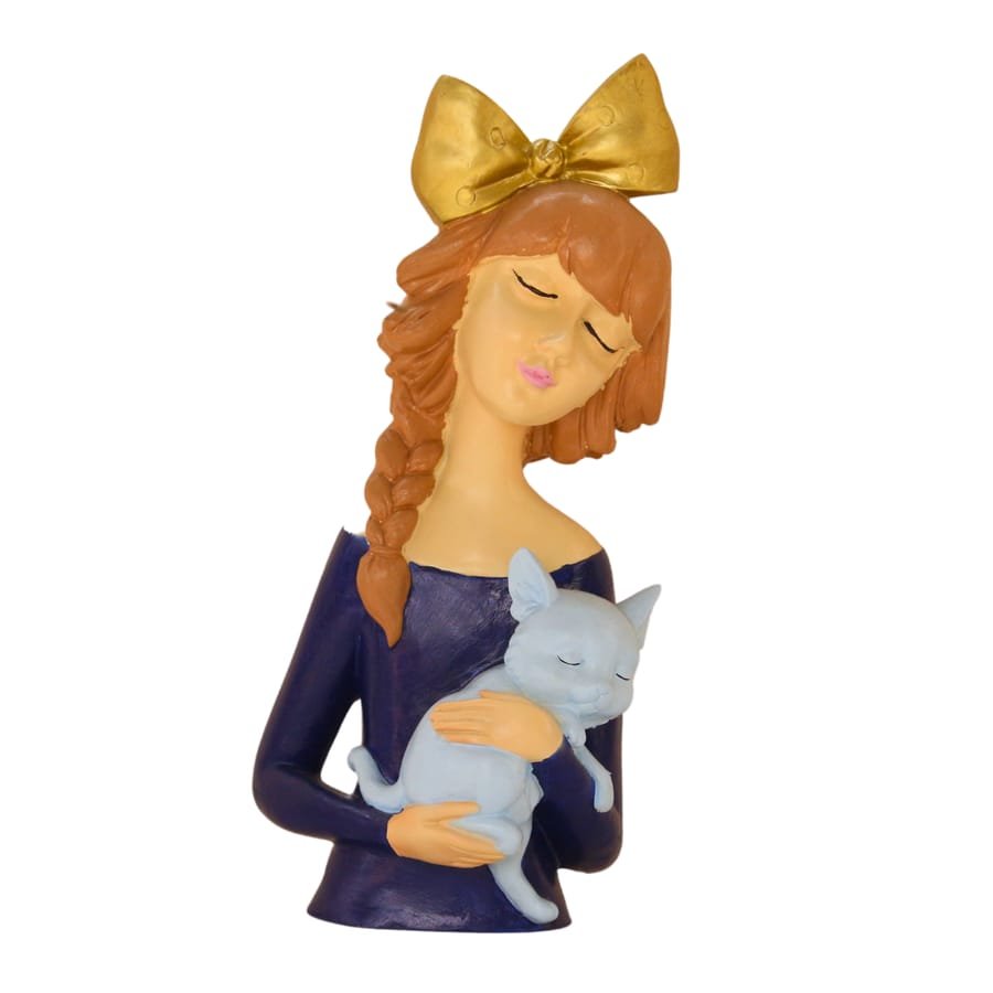 Resin Girl With Cat Showpiece Corporate Gifts, Wedding Gifts photo 8