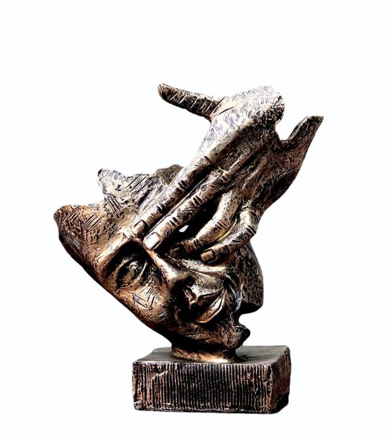 Handicraft Resin Golden Antique Face Mask Statue Corporate Gifts, Wedding Gifts