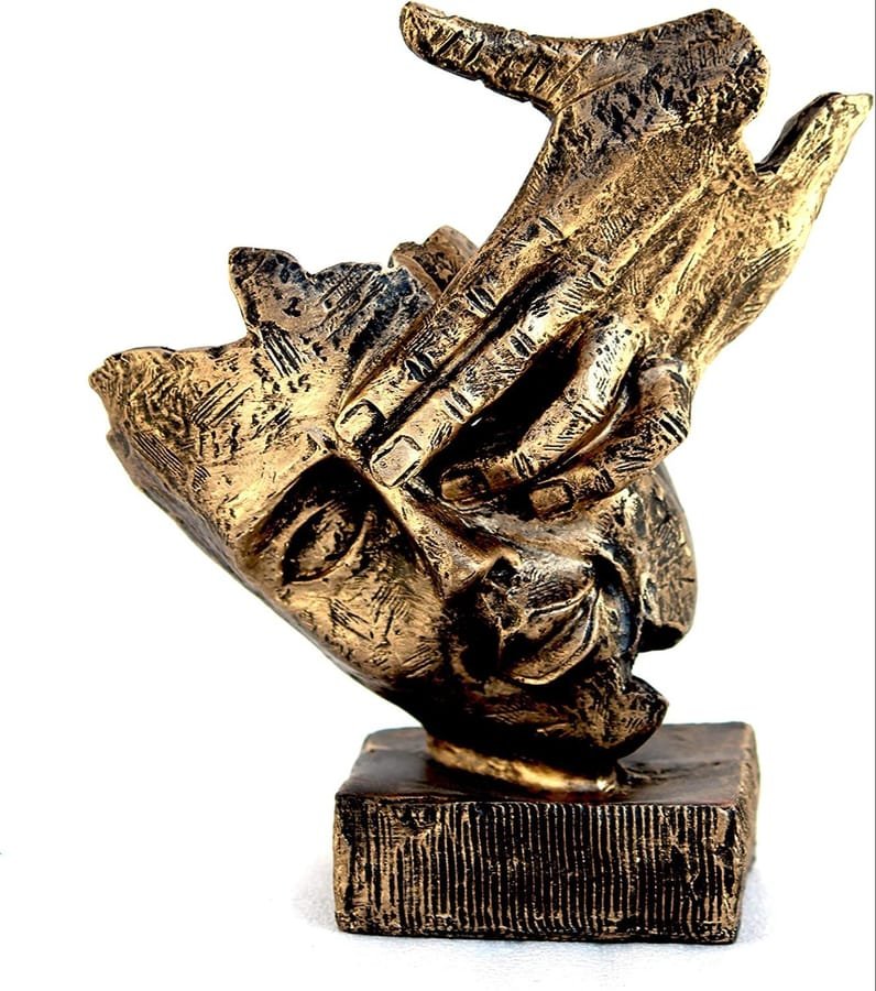 Handicraft Resin Golden Antique Face Mask Statue Corporate Gifts, Wedding Gifts photo 2