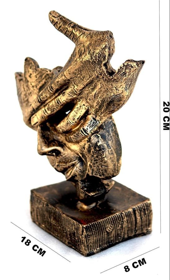 Handicraft Resin Golden Antique Face Mask Statue Corporate Gifts, Wedding Gifts photo 3