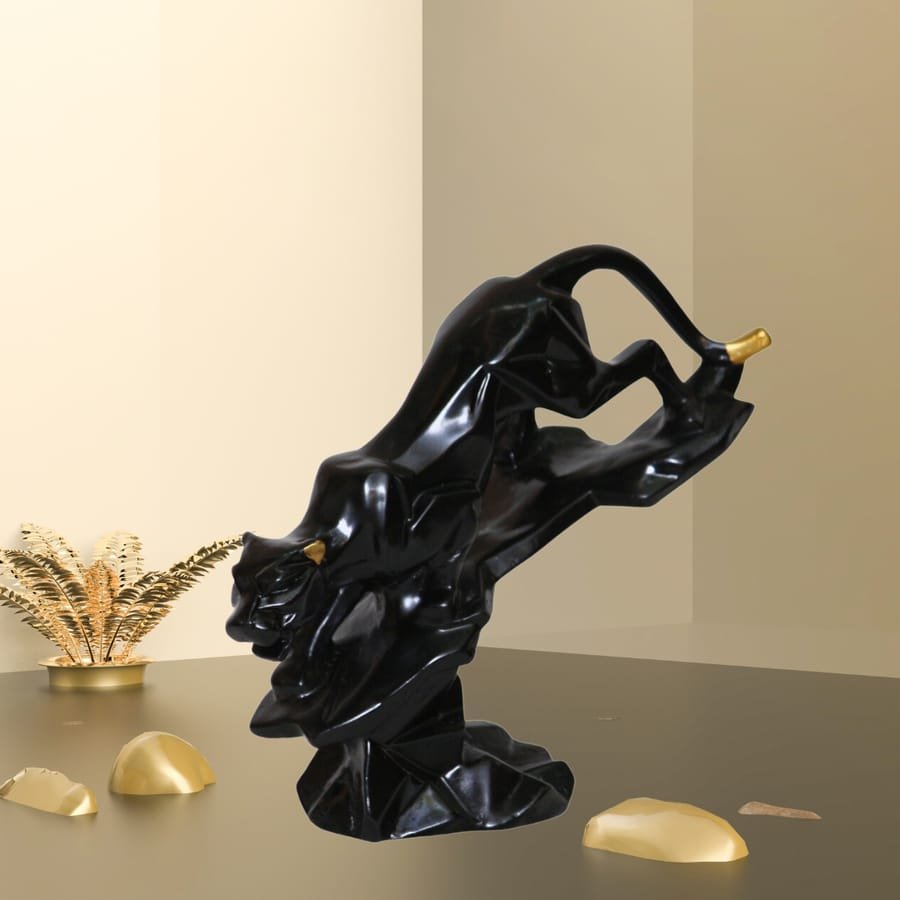 Handicraft Resin black Panther Animal Showpiece for home decor Corporate Gifts, Wedding Gifts