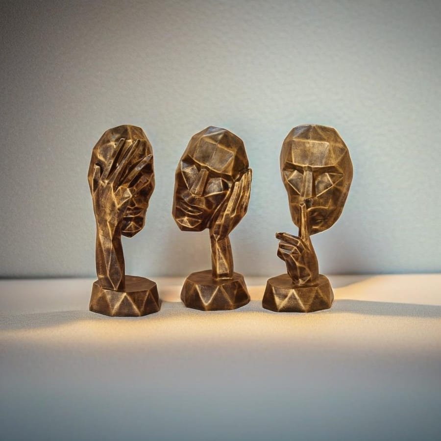 Resin Modern Art 3 Man Face Set Of 3 Statue Corporate Gifts, Wedding Gifts