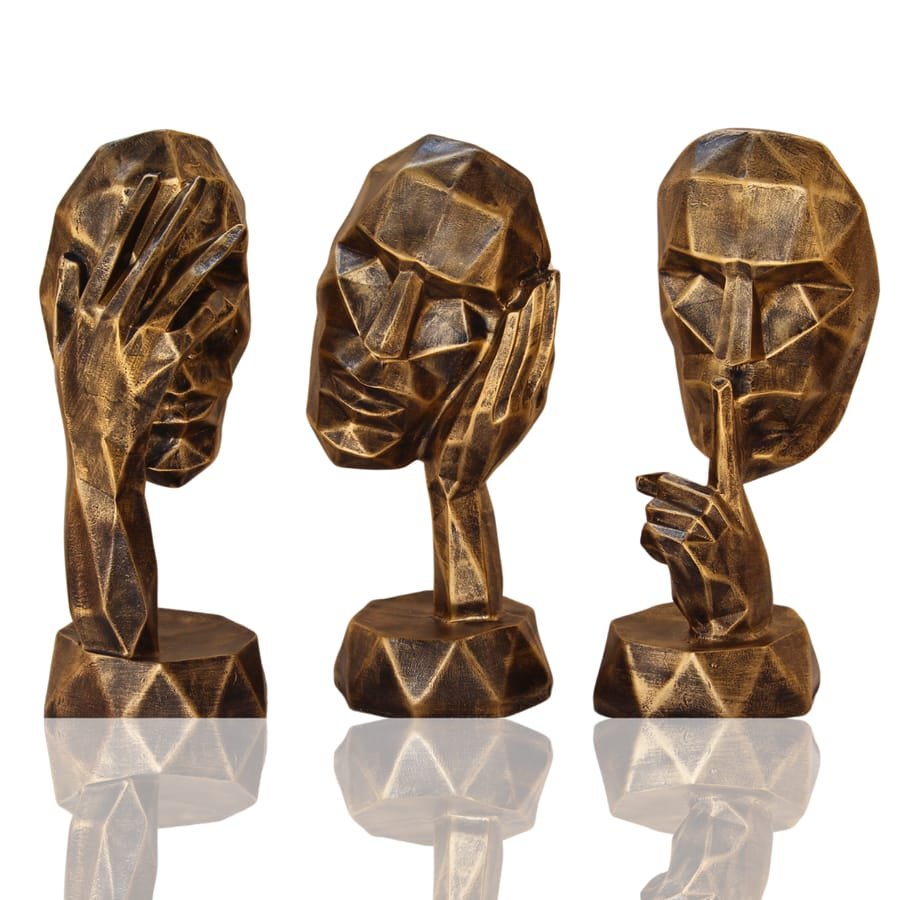 Resin Modern Art 3 Man Face Set Of 3 Statue Corporate Gifts, Wedding Gifts photo 3