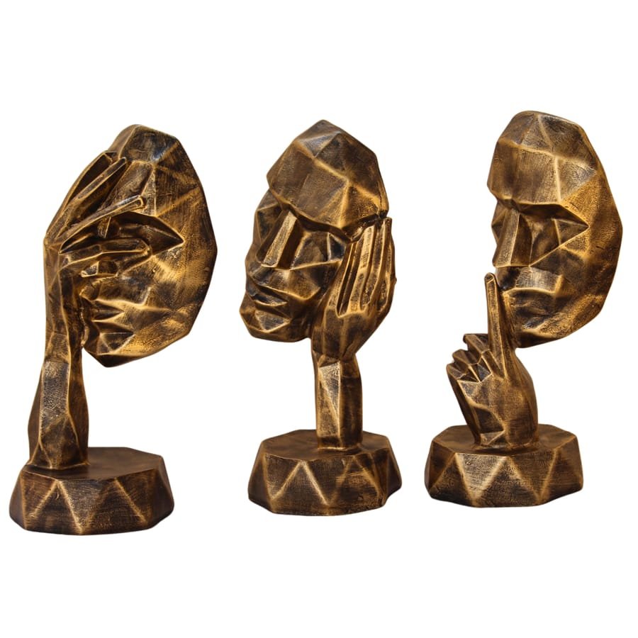 Resin Modern Art 3 Man Face Set Of 3 Statue Corporate Gifts, Wedding Gifts photo 4
