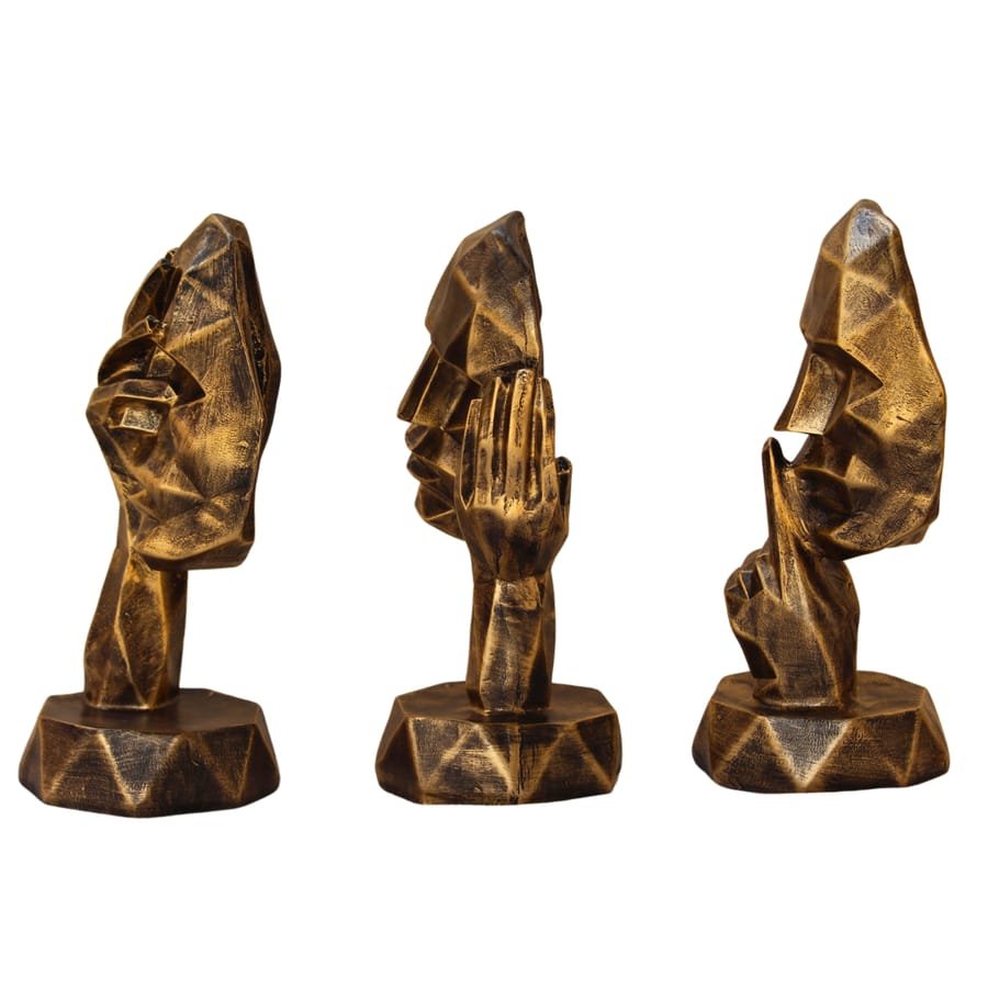 Resin Modern Art 3 Man Face Set Of 3 Statue Corporate Gifts, Wedding Gifts photo 5