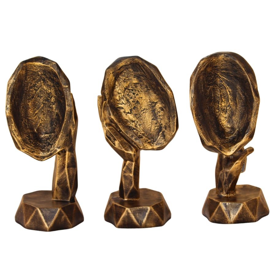 Resin Modern Art 3 Man Face Set Of 3 Statue Corporate Gifts, Wedding Gifts photo 6