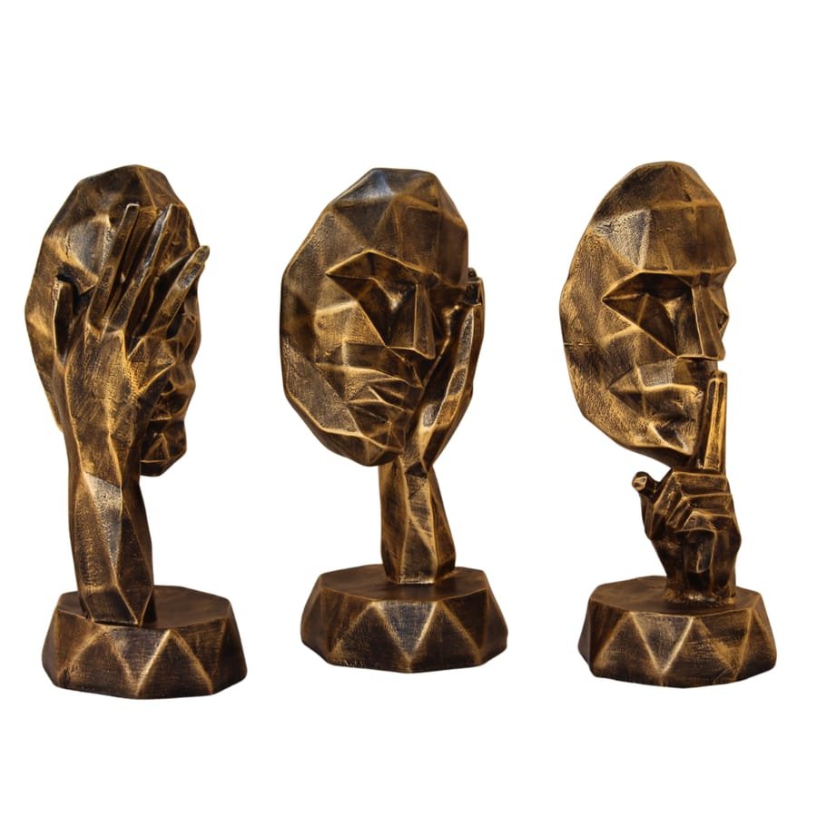 Resin Modern Art 3 Man Face Set Of 3 Statue Corporate Gifts, Wedding Gifts photo 7