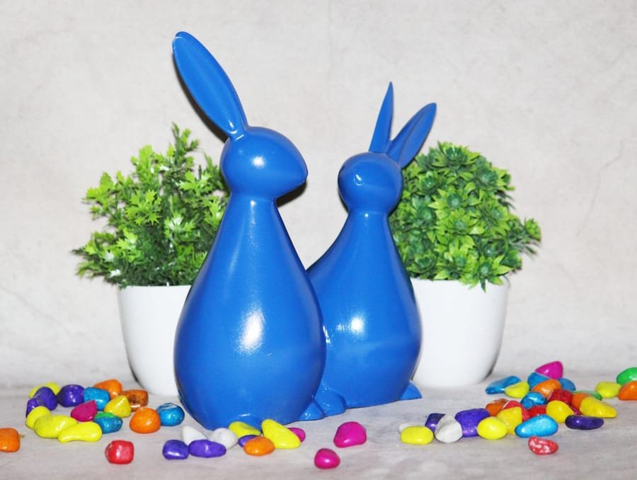 Handicraft Resin Blue Pair of Rabbit Showpiece for home decor Corporate Gifts, Wedding Gifts photo 4