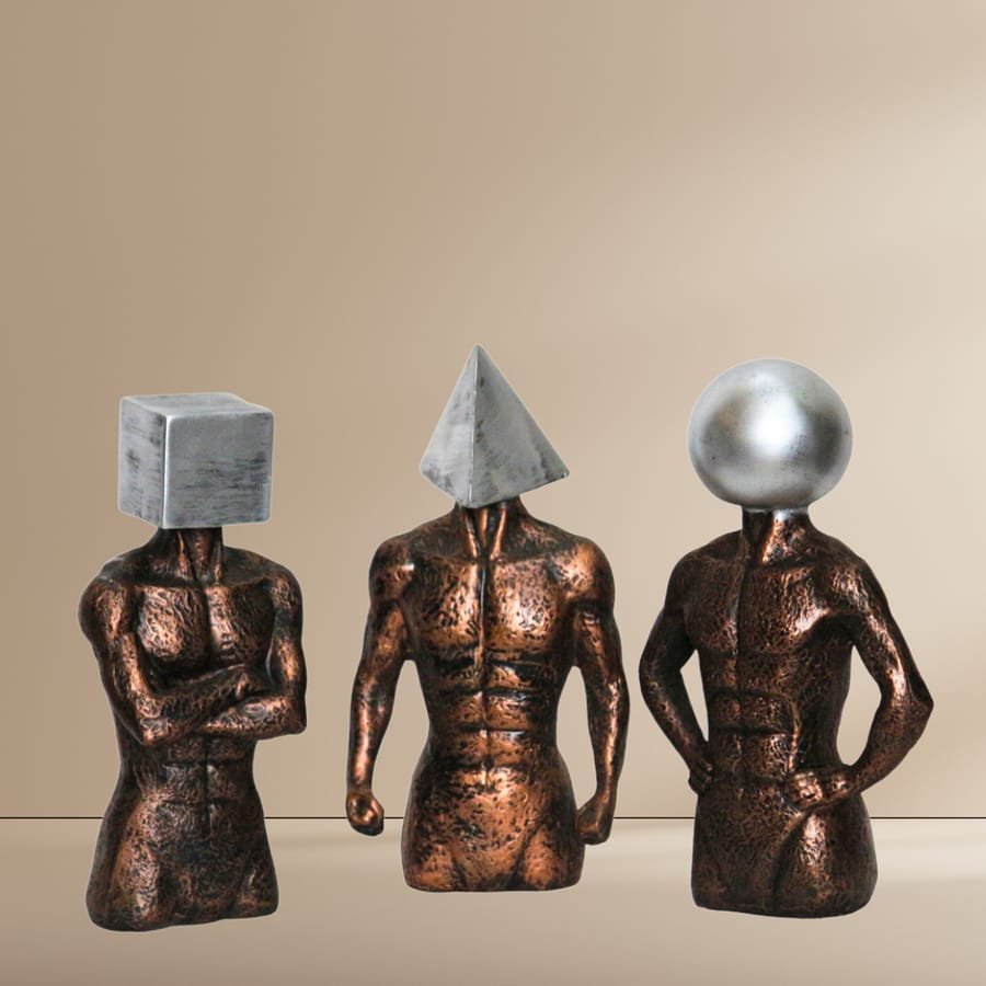 Set of 3 Resin Human Statue