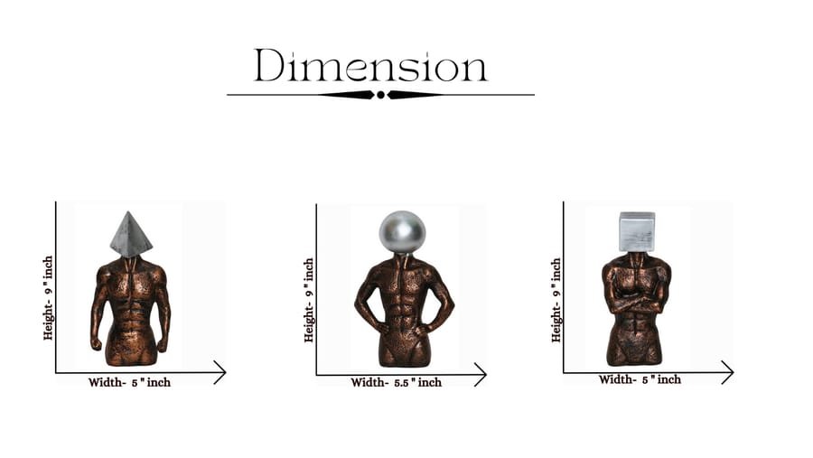 Set of 3 Resin Human Statue photo 2