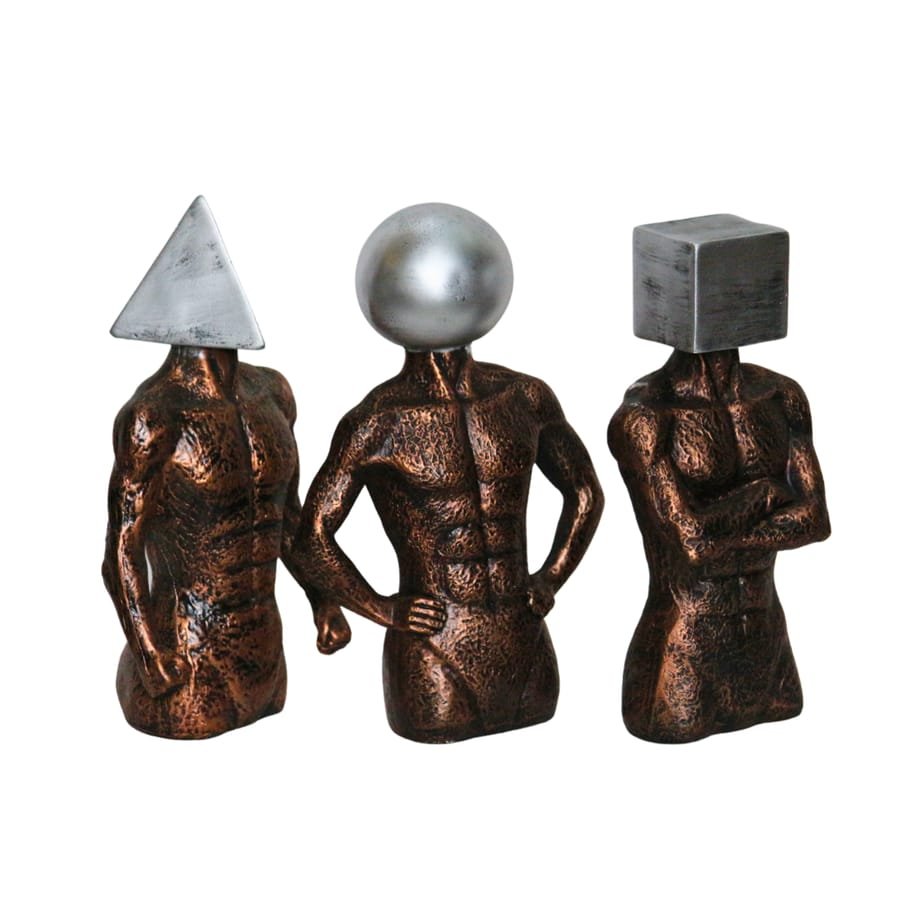Set of 3 Resin Human Statue photo 3