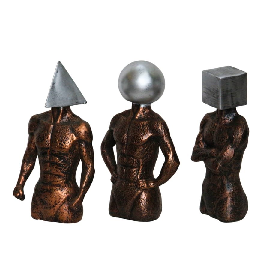 Set of 3 Resin Human Statue photo 4
