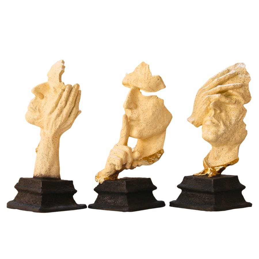 Home Decor Set Of 3 Polyresin Face Statue Corporate Gifts, Wedding Gifts photo 7