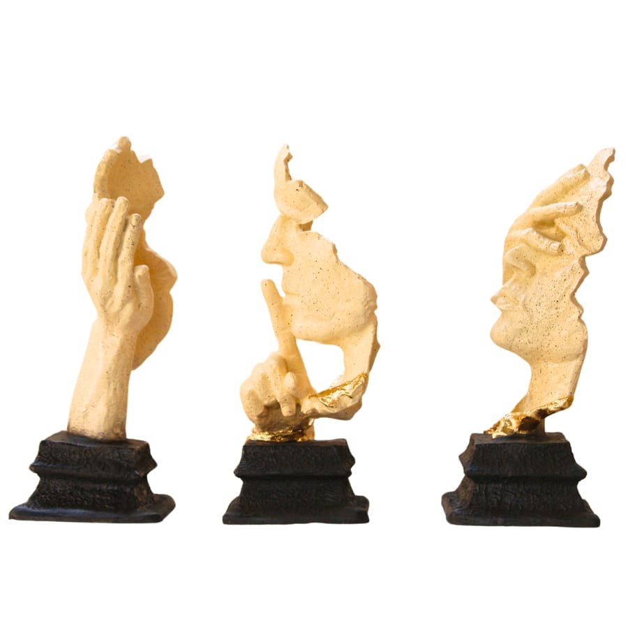 Home Decor Set Of 3 Polyresin Face Statue Corporate Gifts, Wedding Gifts photo 8