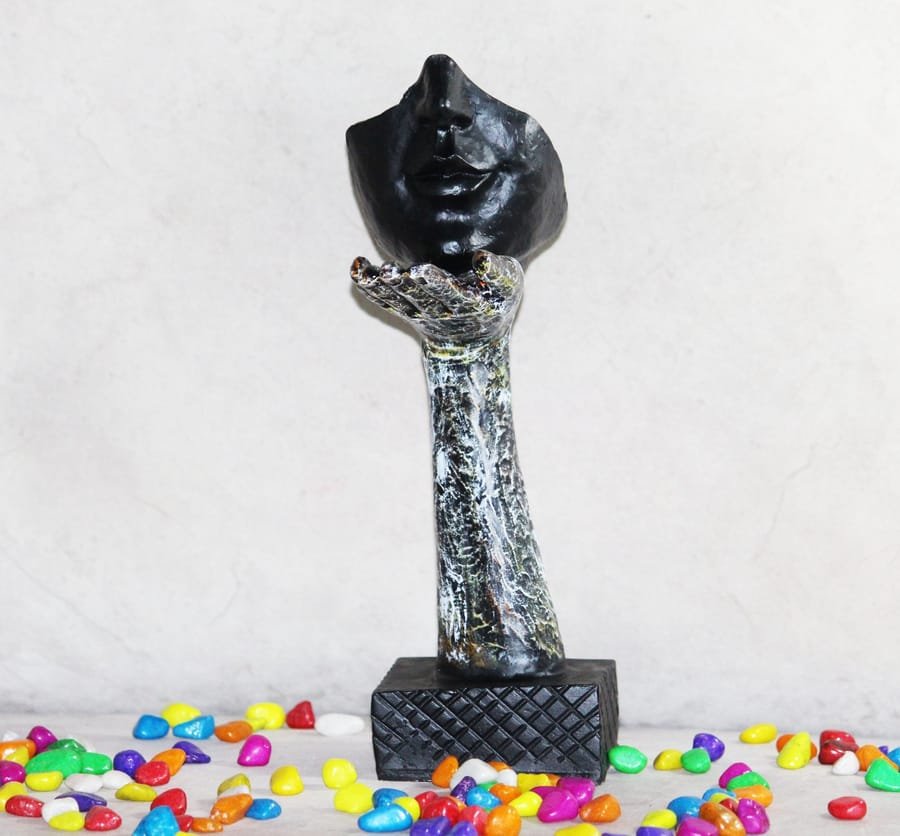 Handicraft Resin Silver Antique Lady Face Mask Showpiece Corporate Gifts, Wedding Gifts