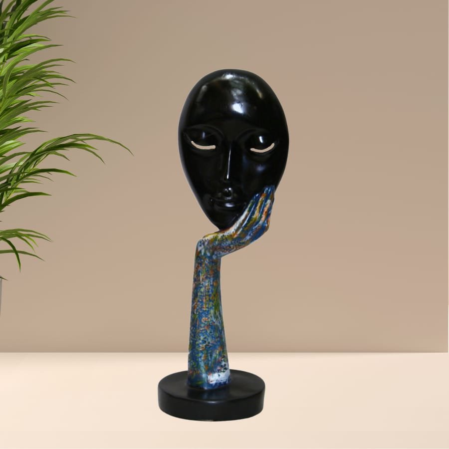 Handicraft Resin Black Antique Lady Face Mask Showpiece for home decor Corporate Gifts,Wedding Gifts