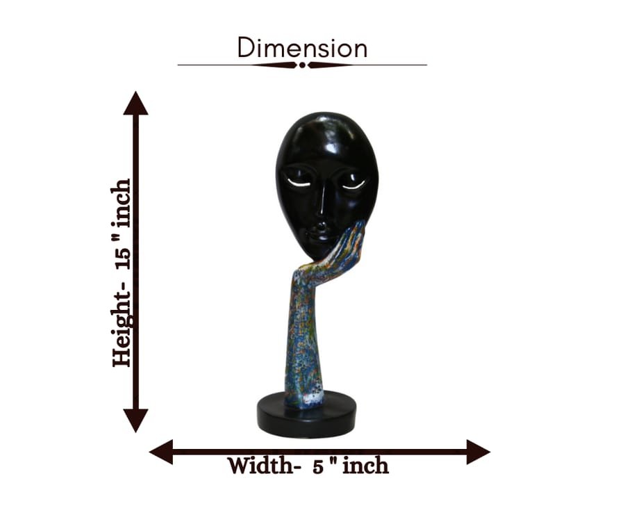 Handicraft Resin Black Antique Lady Face Mask Showpiece for home decor Corporate Gifts,Wedding Gifts photo 2